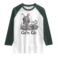 Go'n Git Funny Saint Patrick Banishing Snakes Raglan Shirt Irish History Humor St Patricks Day