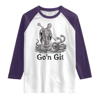 Go'n Git Funny Saint Patrick Banishing Snakes Raglan Shirt Irish History Humor St Patricks Day