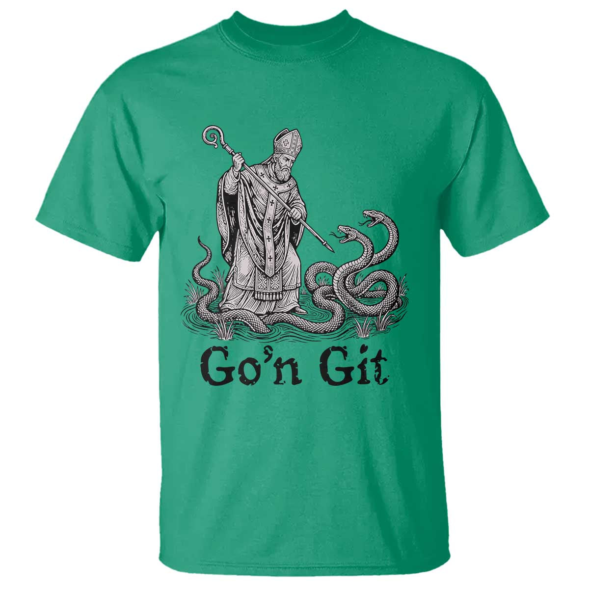 Go'n Git Funny Saint Patrick Banishing Snakes T Shirt Irish History Humor St Patricks Day