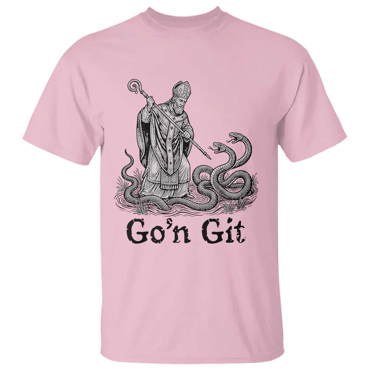 Go'n Git Funny Saint Patrick Banishing Snakes T Shirt Irish History Humor St Patricks Day
