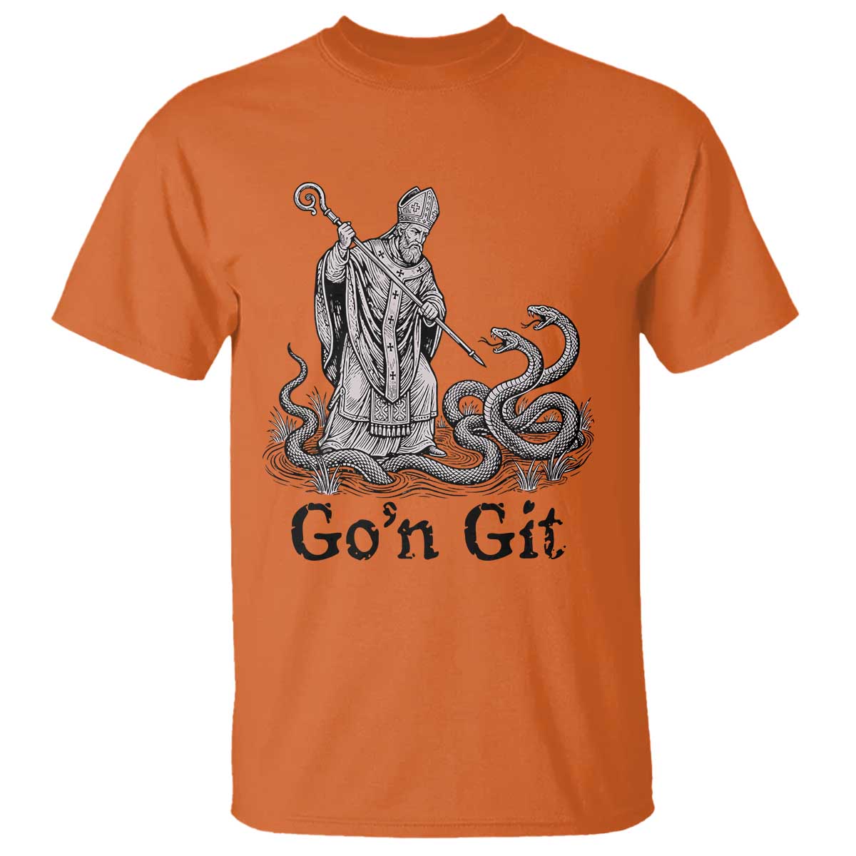 Go'n Git Funny Saint Patrick Banishing Snakes T Shirt Irish History Humor St Patricks Day