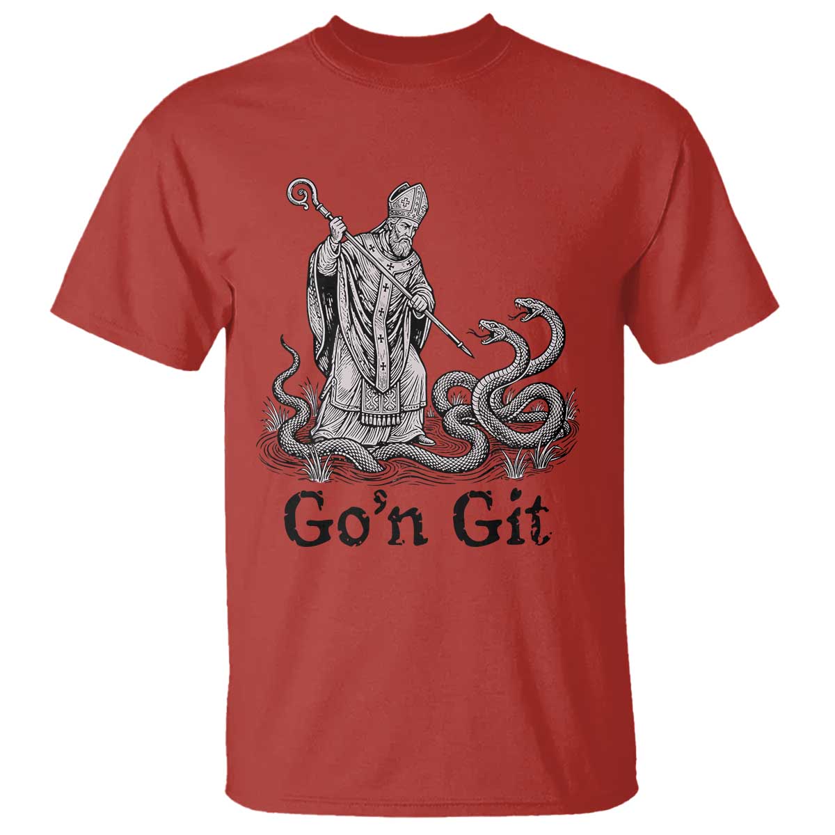 Go'n Git Funny Saint Patrick Banishing Snakes T Shirt Irish History Humor St Patricks Day