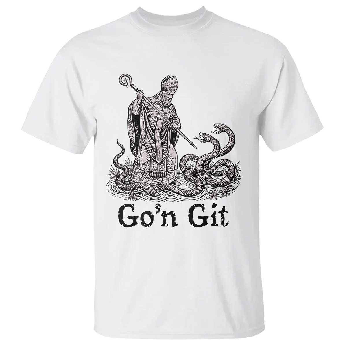 Go'n Git Funny Saint Patrick Banishing Snakes T Shirt Irish History Humor St Patricks Day