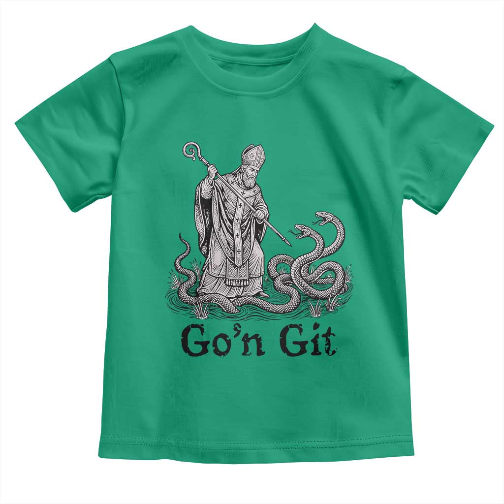 Go'n Git Funny Saint Patrick Banishing Snakes Toddler T Shirt Irish History Humor St Patricks Day