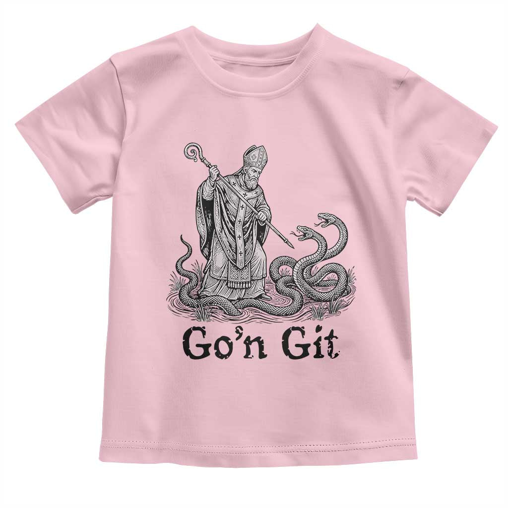 Go'n Git Funny Saint Patrick Banishing Snakes Toddler T Shirt Irish History Humor St Patricks Day