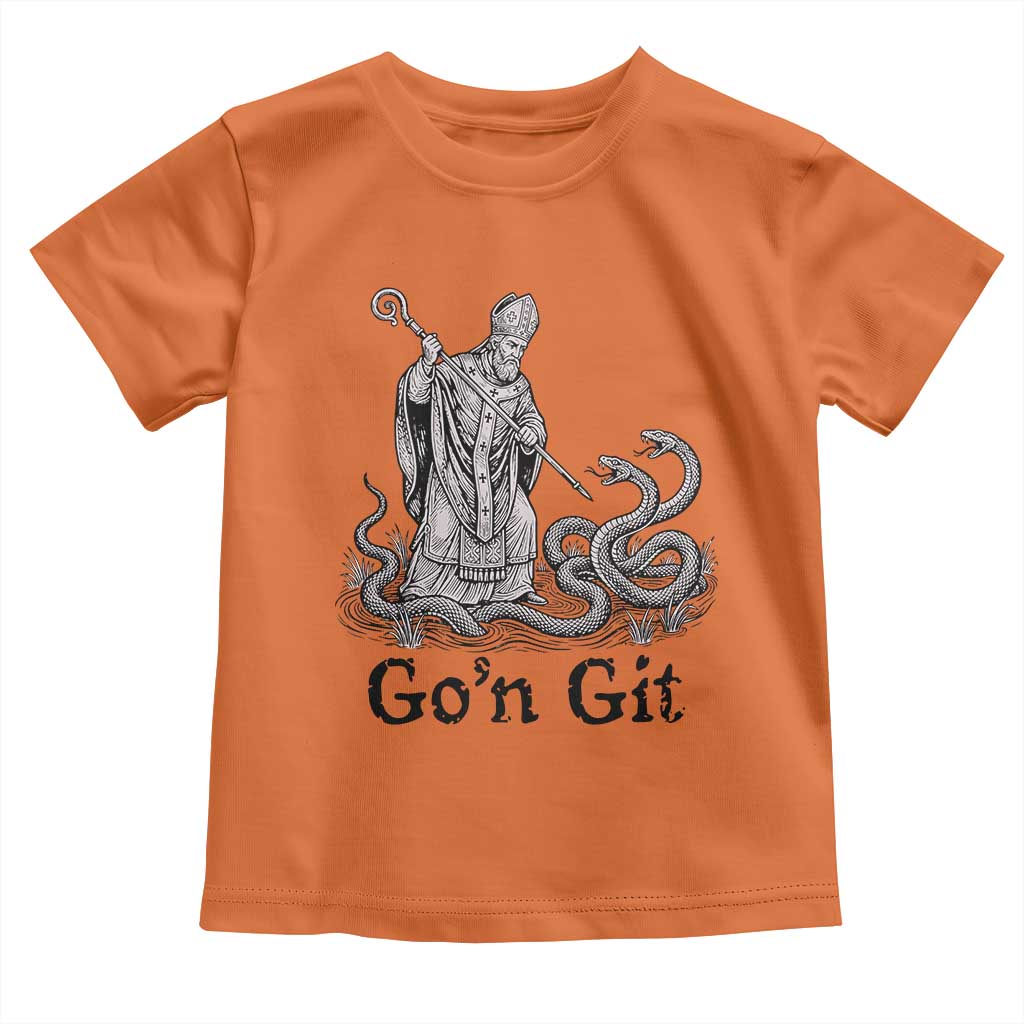 Go'n Git Funny Saint Patrick Banishing Snakes Toddler T Shirt Irish History Humor St Patricks Day