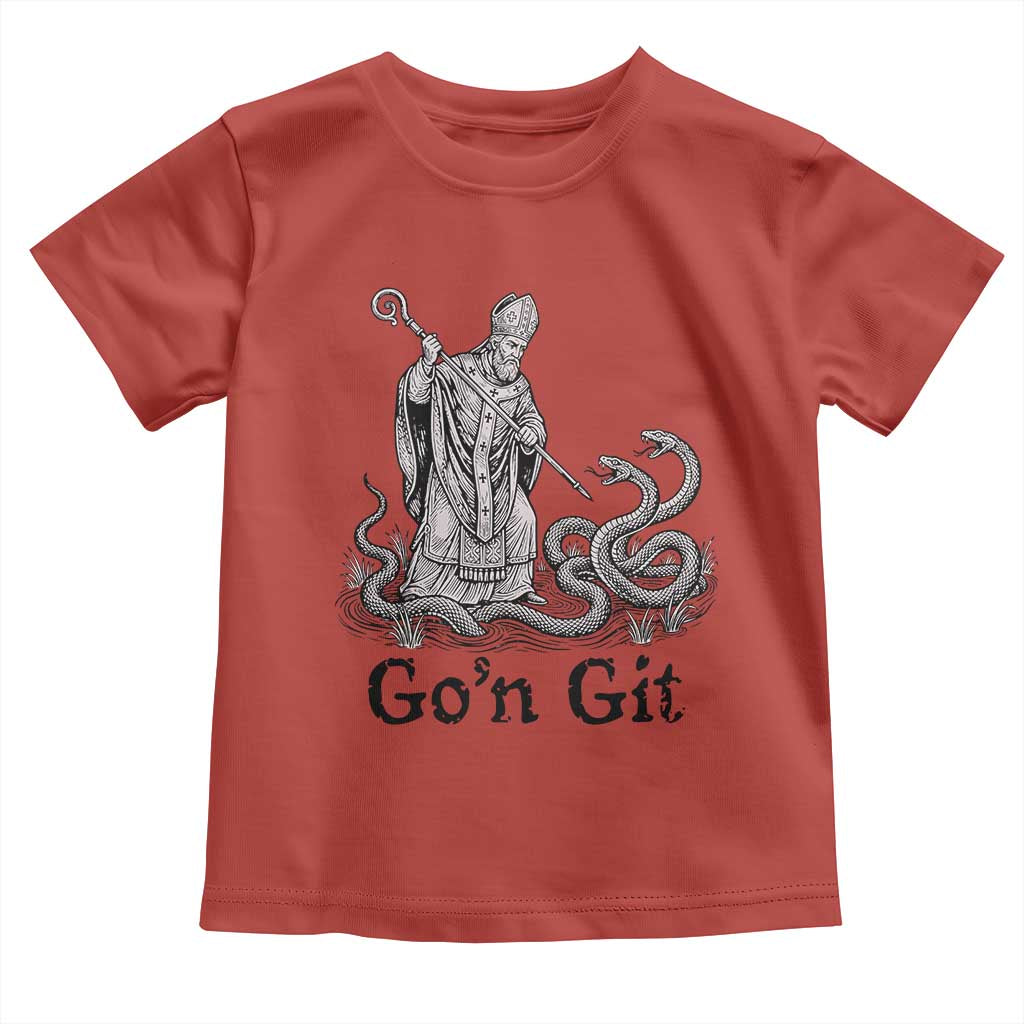 Go'n Git Funny Saint Patrick Banishing Snakes Toddler T Shirt Irish History Humor St Patricks Day