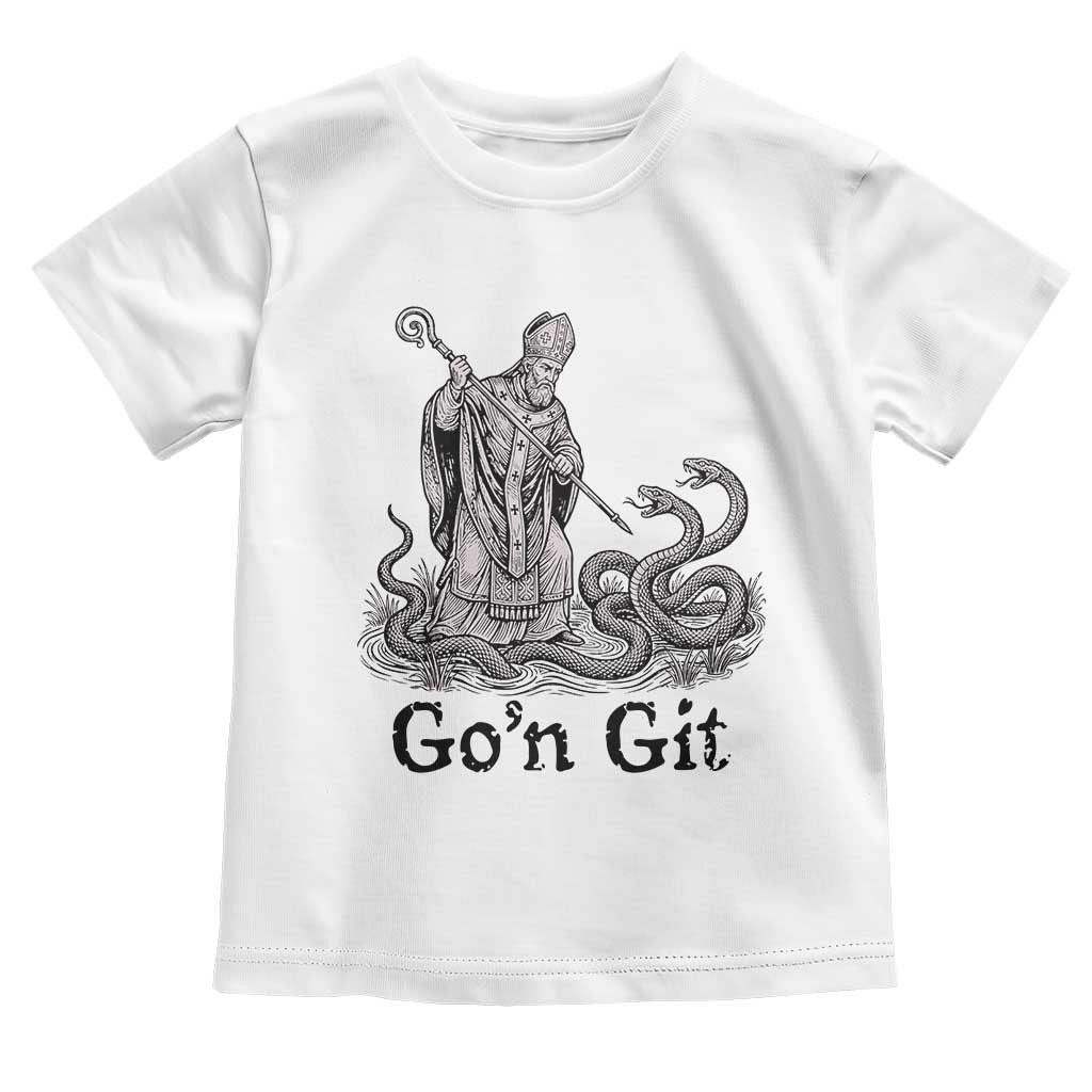 Go'n Git Funny Saint Patrick Banishing Snakes Toddler T Shirt Irish History Humor St Patricks Day
