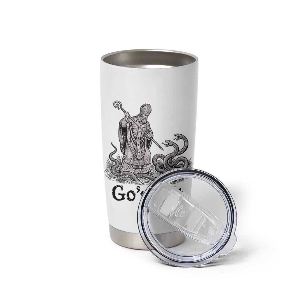 Go'n Git Funny Saint Patrick Banishing Snakes Tumbler Cup Irish History Humor St Patricks Day