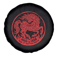 Year of the Fire Horse 1966 2026 Red Graphic Spare Tire Cover 60 Years Chinese Zodiac Horse Vintage Style