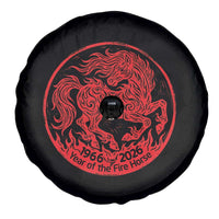 Year of the Fire Horse 1966 2026 Red Graphic Spare Tire Cover 60 Years Chinese Zodiac Horse Vintage Style