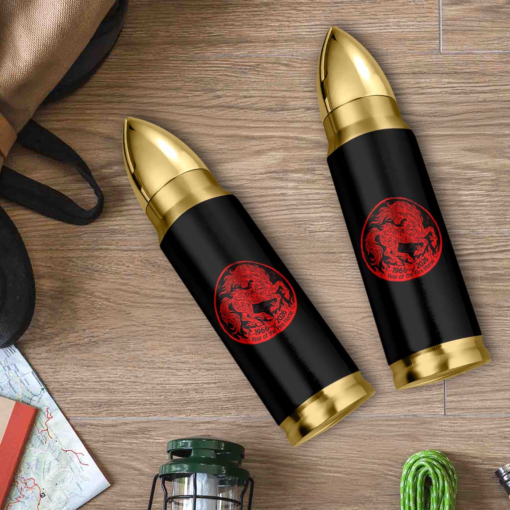 Year of the Fire Horse 1966 2026 Red Graphic Bullet Tumbler 60 Years Chinese Zodiac Horse Vintage Style