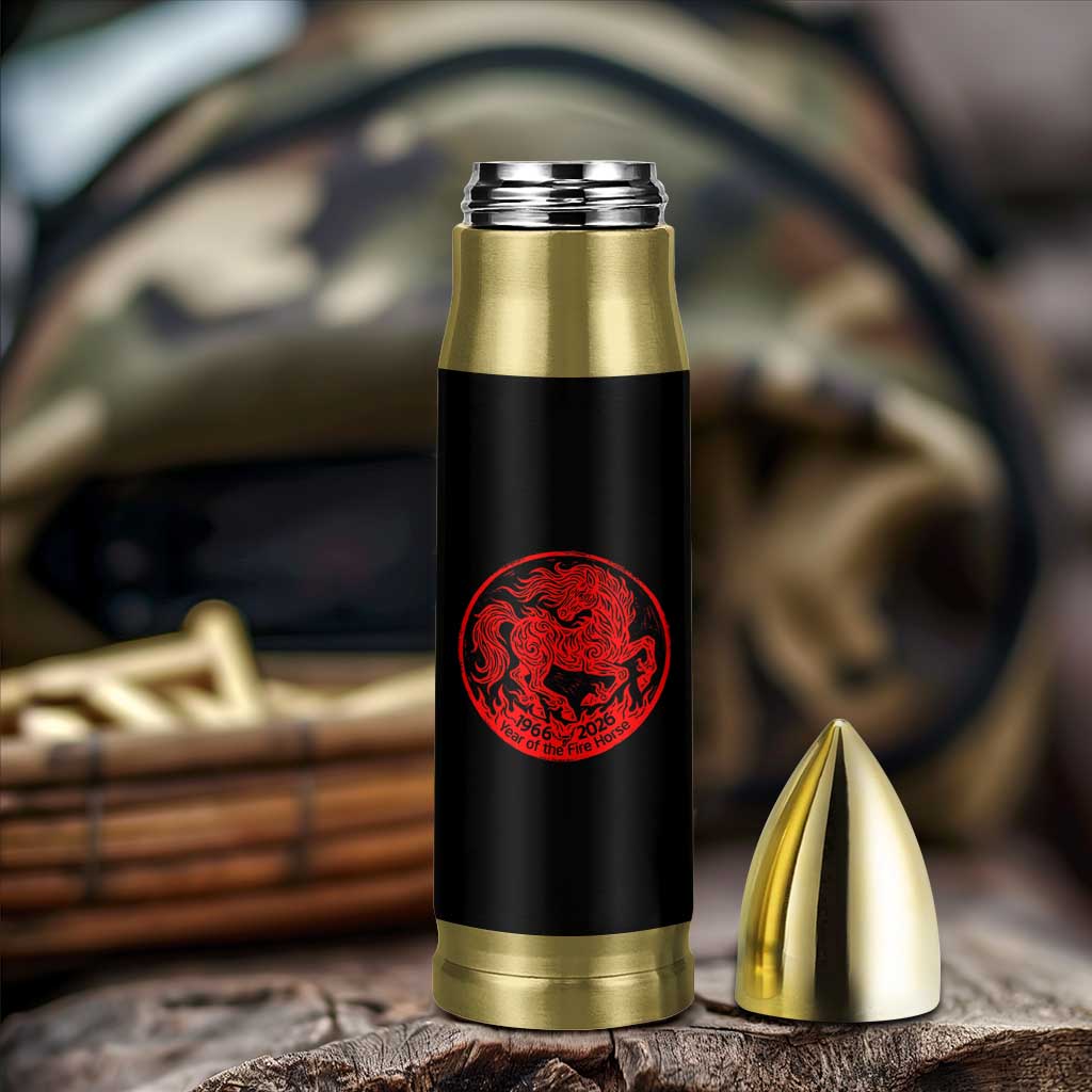 Year of the Fire Horse 1966 2026 Red Graphic Bullet Tumbler 60 Years Chinese Zodiac Horse Vintage Style