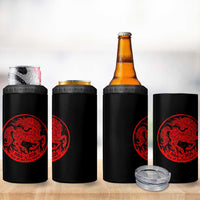 Year of the Fire Horse 1966 2026 Red Graphic 4 in 1 Can Cooler Tumbler 60 Years Chinese Zodiac Horse Vintage Style