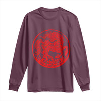 Year of the Fire Horse 1966 2026 Red Graphic Long Sleeve Shirt 60 Years Chinese Zodiac Horse Vintage Style