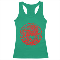 Year of the Fire Horse 1966 2026 Red Graphic Racerback Tank Top 60 Years Chinese Zodiac Horse Vintage Style