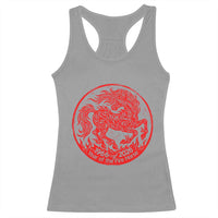 Year of the Fire Horse 1966 2026 Red Graphic Racerback Tank Top 60 Years Chinese Zodiac Horse Vintage Style
