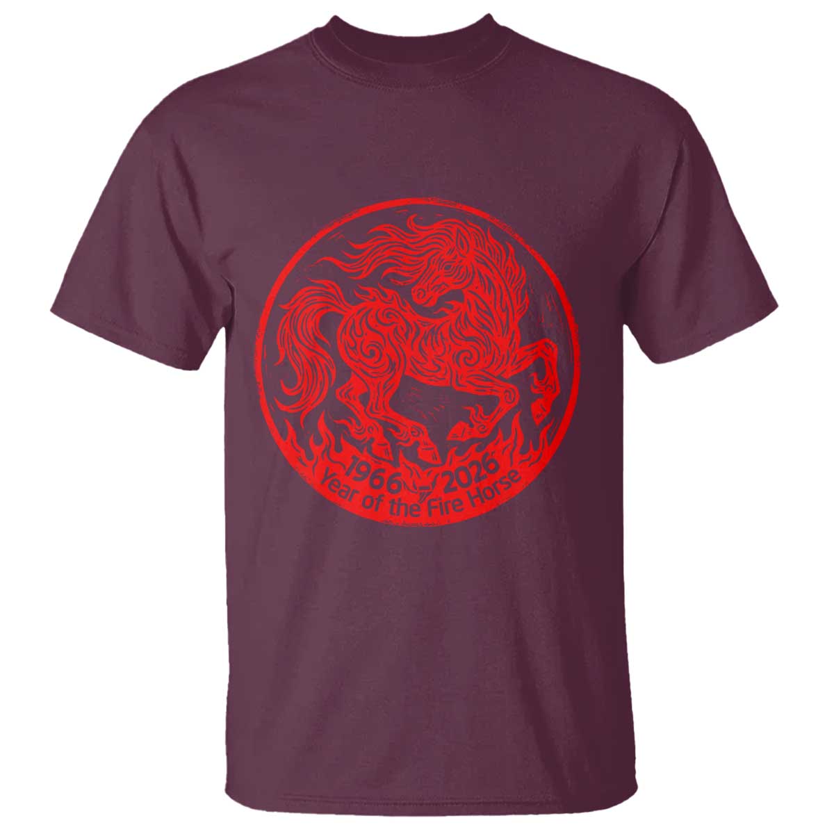 Year of the Fire Horse 1966 2026 Red Graphic T Shirt 60 Years Chinese Zodiac Horse Vintage Style
