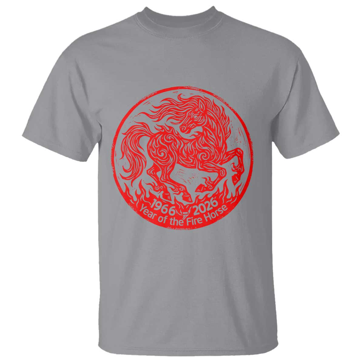 Year of the Fire Horse 1966 2026 Red Graphic T Shirt 60 Years Chinese Zodiac Horse Vintage Style