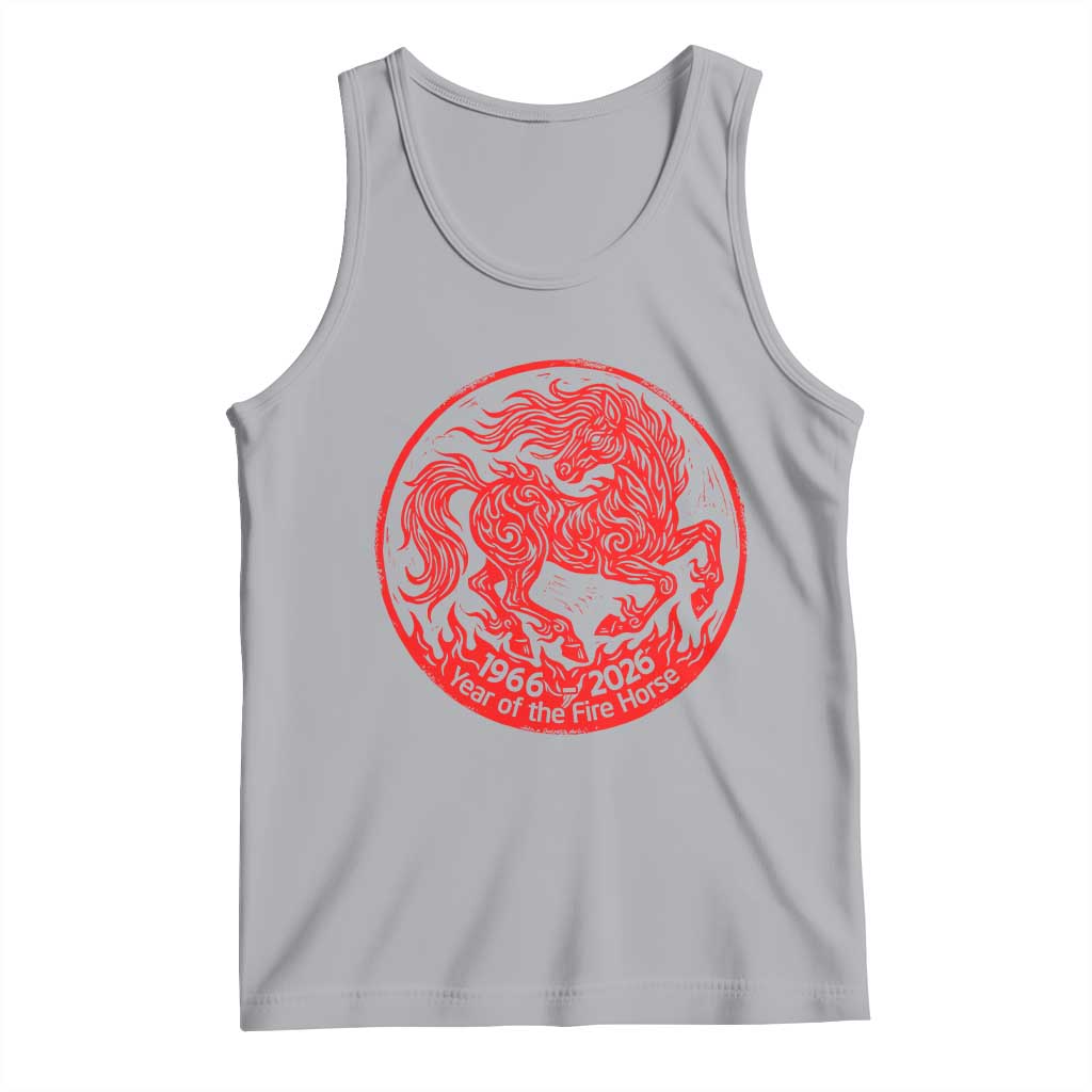 Year of the Fire Horse 1966 2026 Red Graphic Tank Top 60 Years Chinese Zodiac Horse Vintage Style