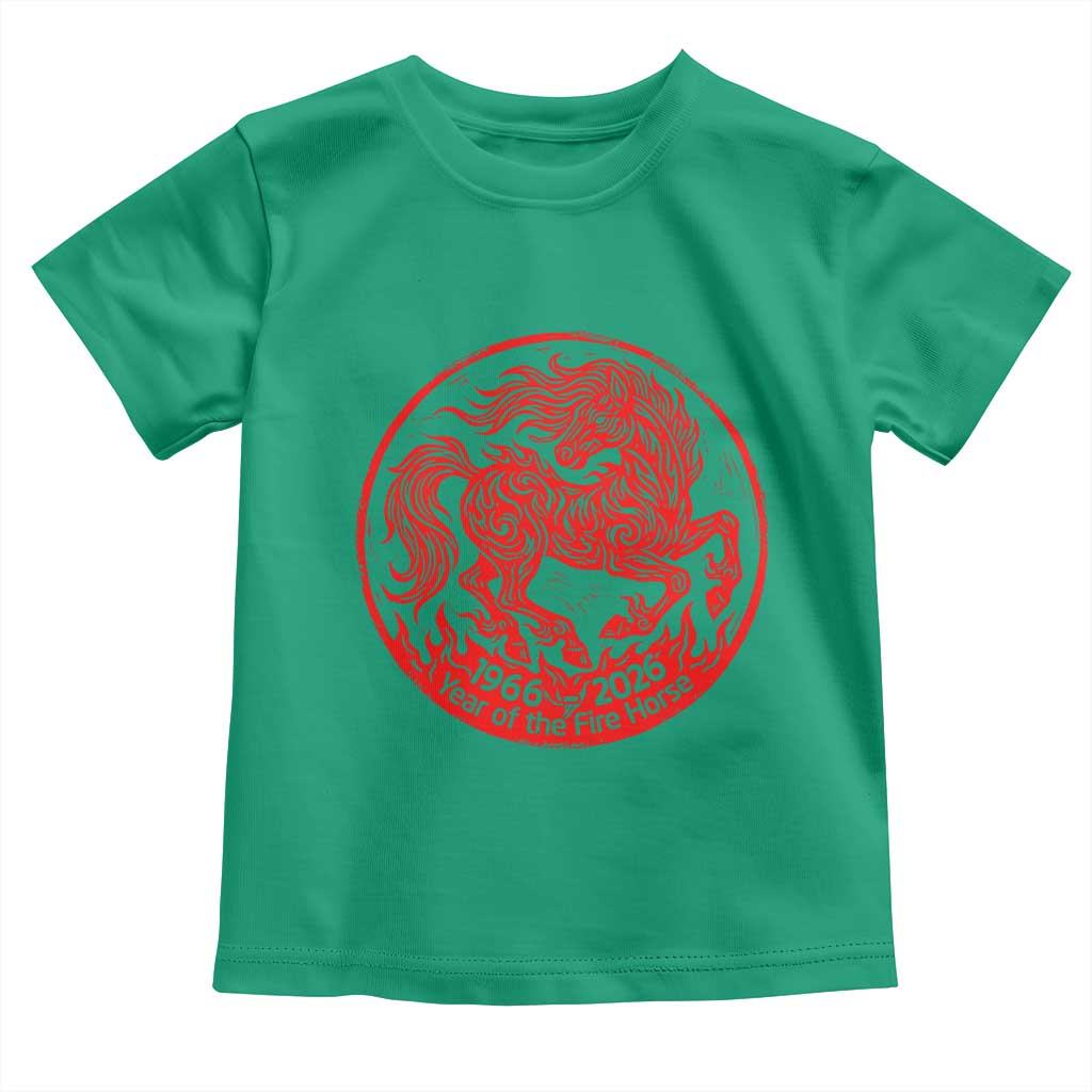 Year of the Fire Horse 1966 2026 Red Graphic Toddler T Shirt 60 Years Chinese Zodiac Horse Vintage Style