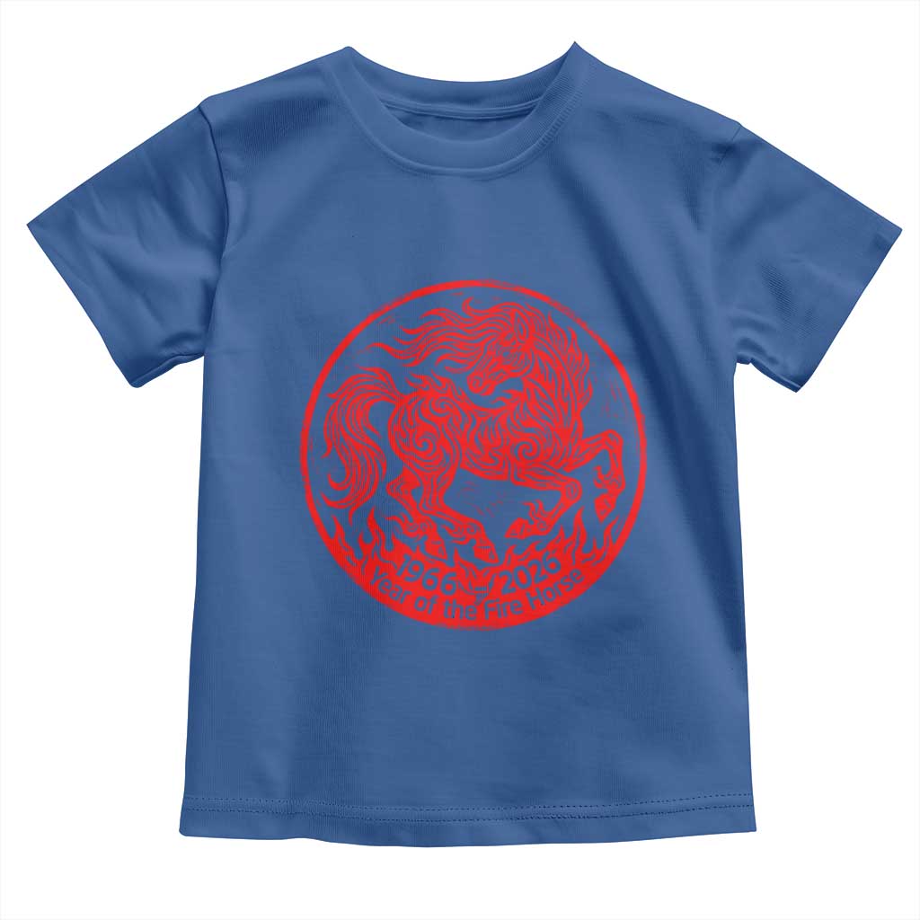 Year of the Fire Horse 1966 2026 Red Graphic Toddler T Shirt 60 Years Chinese Zodiac Horse Vintage Style
