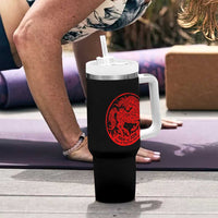 Year of the Fire Horse 1966 2026 Red Graphic Tumbler With Handle 60 Years Chinese Zodiac Horse Vintage Style