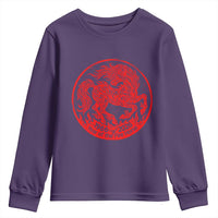 Year of the Fire Horse 1966 2026 Red Graphic Youth Sweatshirt 60 Years Chinese Zodiac Horse Vintage Style