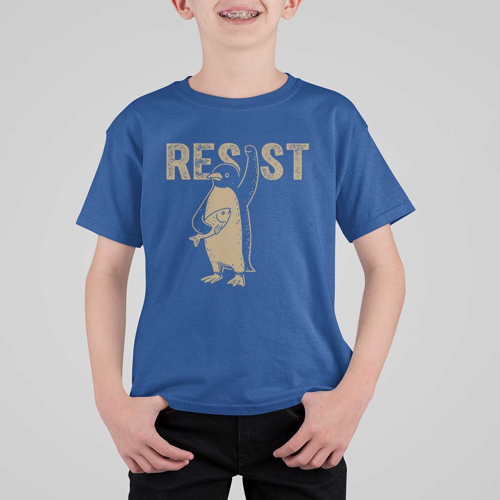 Funny Penguin Resist T Shirt For Kid Resist Penguin Activism Graphic