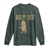 Funny Penguin Resist Long Sleeve Shirt Against Tariffs Activism Vintage
