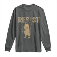 Funny Penguin Resist Long Sleeve Shirt Against Tariffs Activism Vintage
