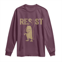 Funny Penguin Resist Long Sleeve Shirt Against Tariffs Activism Vintage