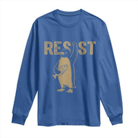 Funny Penguin Resist Long Sleeve Shirt Against Tariffs Activism Vintage