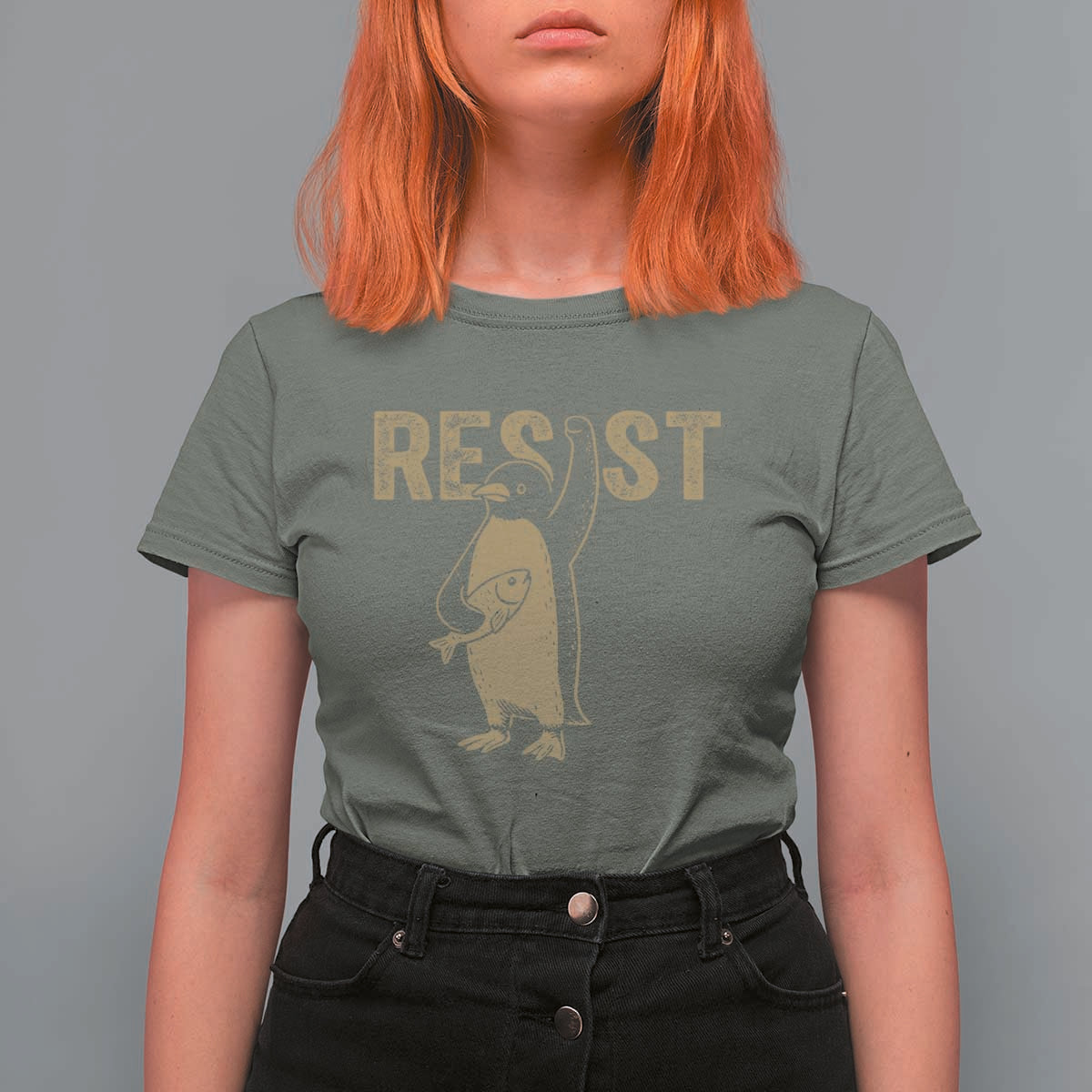 Funny Penguin Resist T Shirt For Women Resist Penguin Activism Graphic