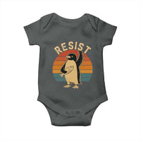Funny Penguin Resist Baby Onesie Against Tariffs Retro Vintage