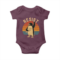Funny Penguin Resist Baby Onesie Against Tariffs Retro Vintage
