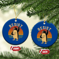Funny Penguin Resist Ceramic Ornament Against Tariffs Retro Vintage - Wonder Print Shop