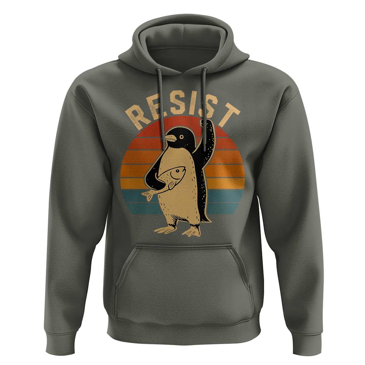 Funny Penguin Resist Hoodie Funny Penguin Resist Penguins Protest Against Tariffs