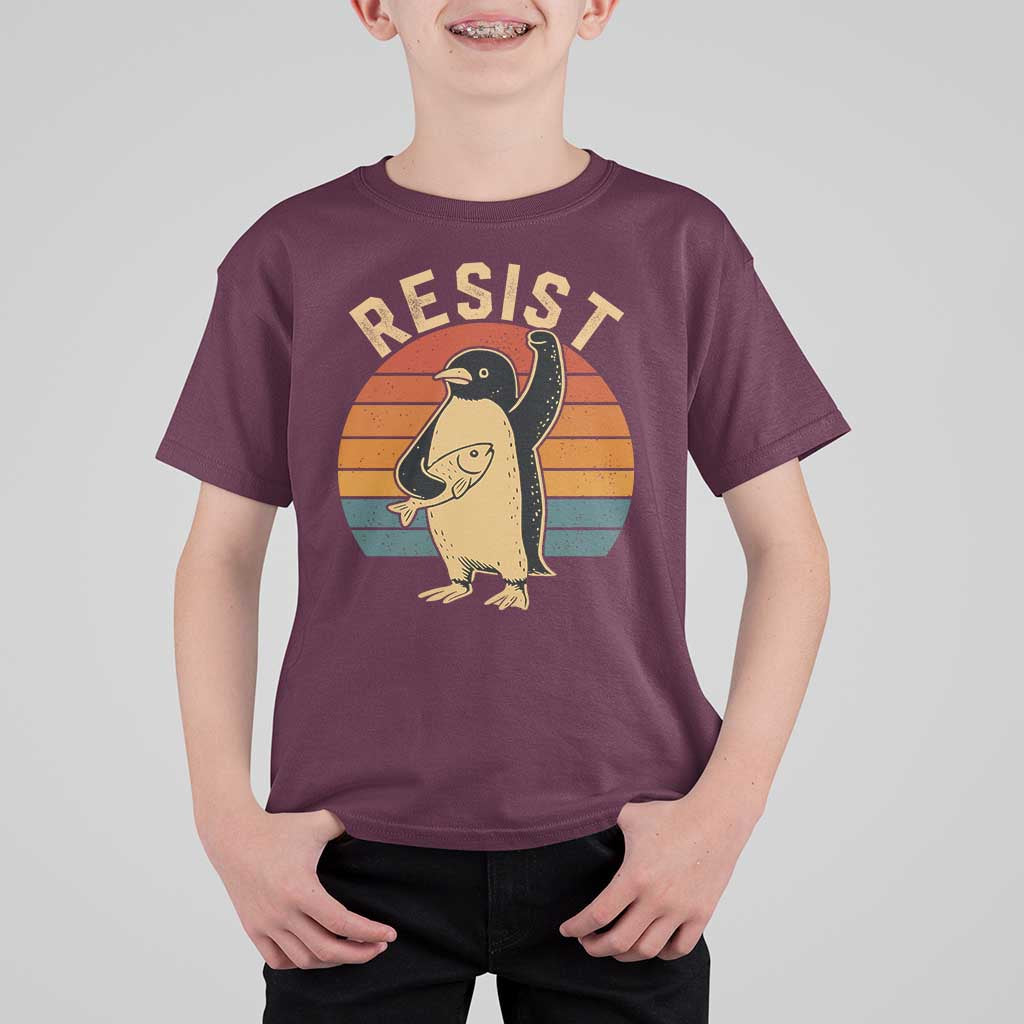 Funny Penguin Resist T Shirt For Kid Funny Penguin Resist Penguins Protest Against Tariffs
