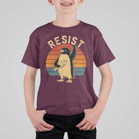 Funny Penguin Resist T Shirt For Kid Funny Penguin Resist Penguins Protest Against Tariffs