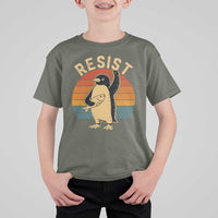 Funny Penguin Resist T Shirt For Kid Funny Penguin Resist Penguins Protest Against Tariffs