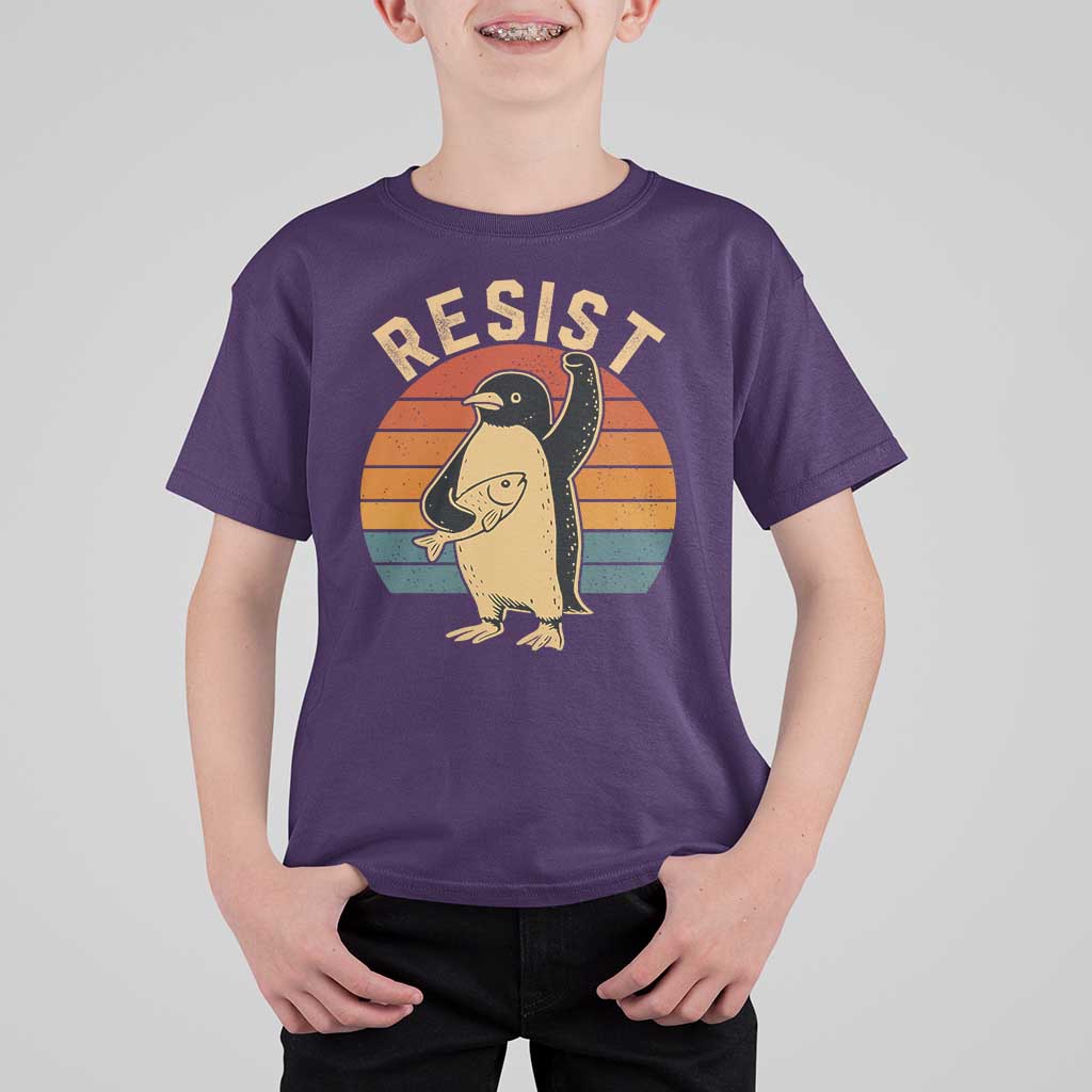 Funny Penguin Resist T Shirt For Kid Funny Penguin Resist Penguins Protest Against Tariffs
