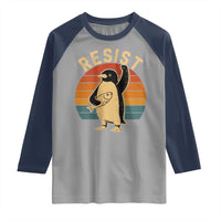 Funny Penguin Resist Raglan Shirt Against Tariffs Retro Vintage