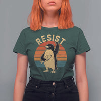 Funny Penguin Resist T Shirt For Women Funny Penguin Resist Penguins Protest Against Tariffs