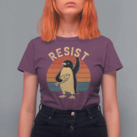 Funny Penguin Resist T Shirt For Women Funny Penguin Resist Penguins Protest Against Tariffs
