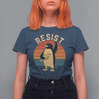Funny Penguin Resist T Shirt For Women Funny Penguin Resist Penguins Protest Against Tariffs