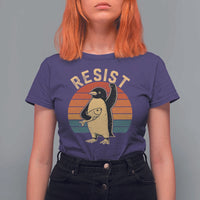 Funny Penguin Resist T Shirt For Women Funny Penguin Resist Penguins Protest Against Tariffs