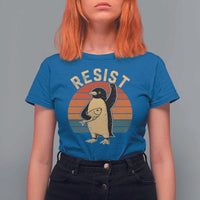 Funny Penguin Resist T Shirt For Women Funny Penguin Resist Penguins Protest Against Tariffs