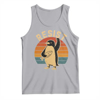 Funny Penguin Resist Tank Top Against Tariffs Retro Vintage