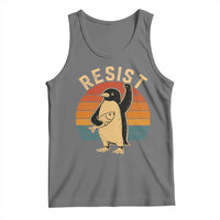 Funny Penguin Resist Tank Top Against Tariffs Retro Vintage